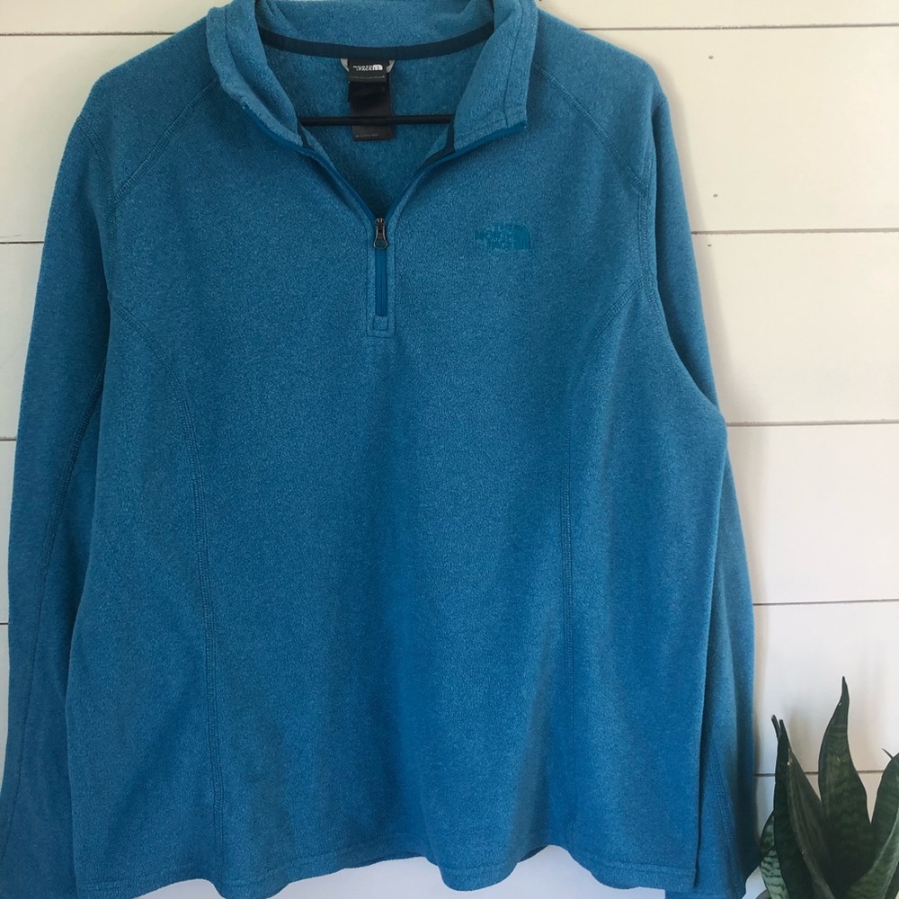 Vibrant Blue North Face Fleece 1/2 Zip - sz xl